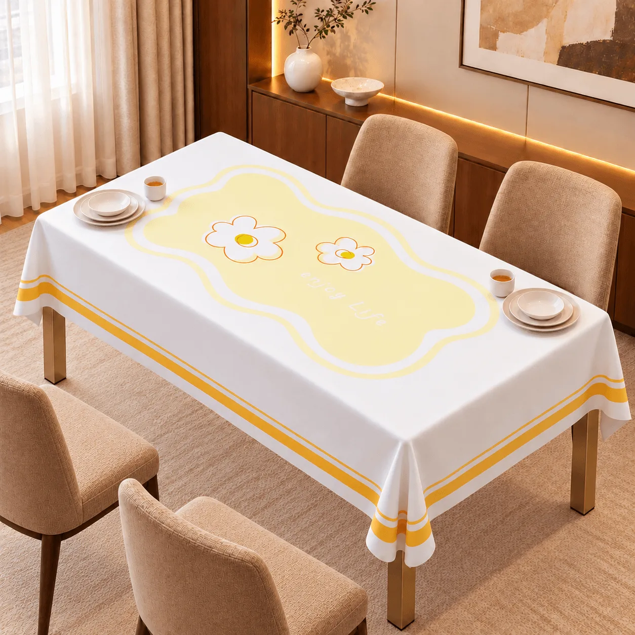 Warm wood dining